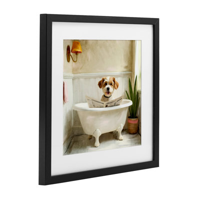«Light Reading Dog Bath», reproduction encadrée sous verre, conception de Kim Allen