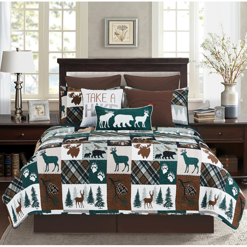 Ensemble de courtepointe Fletcher Forest, Courtepointe grand + 2 taies décoratives standard