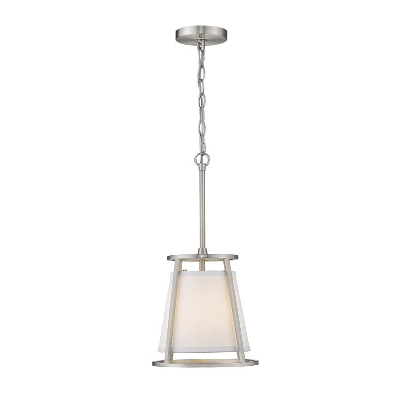 Luminaire à pot simple 1 lumières Emmanuella, Nickel brossé
