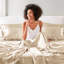 Draps simples en satin froissés pour matelas de 16 po, comprenant 1 drap plat, 4 taies d'oreiller ajustées, rideaux soyeux et d'apparence gracieuse-126060655-126060651