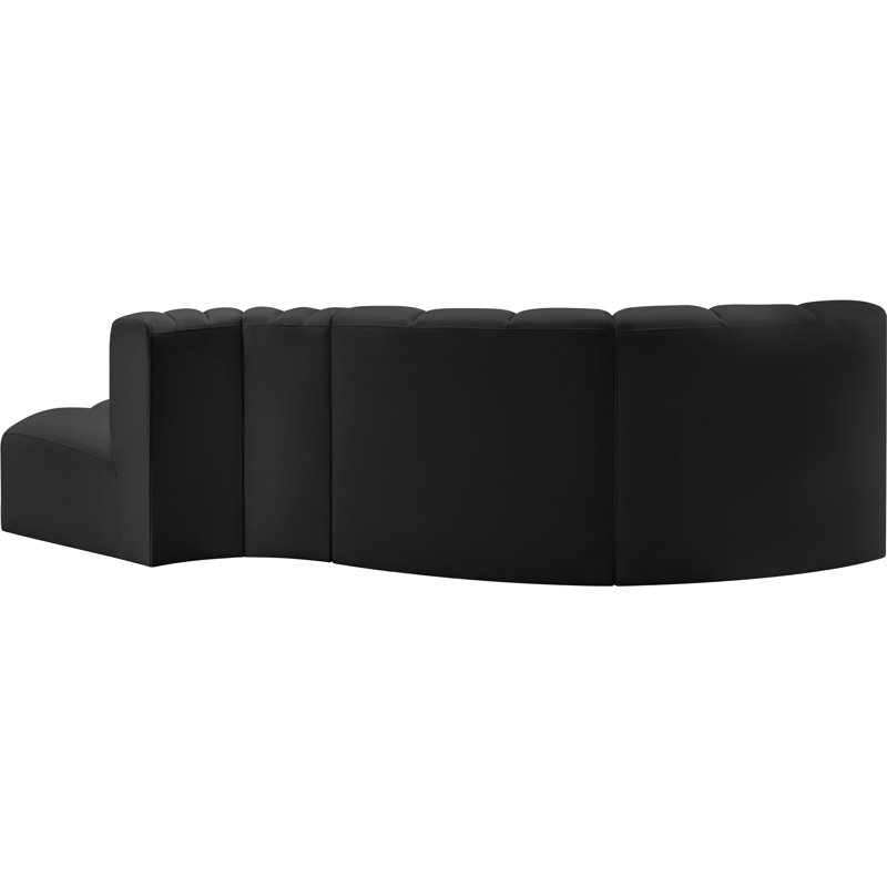 Canapé en cuir végétalien 104 po Isumi, Cuir végétalien noir