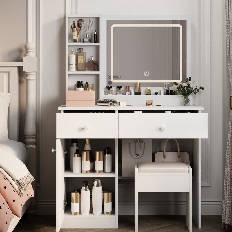 Élégant meuble-lavabo avec lumières et miroir