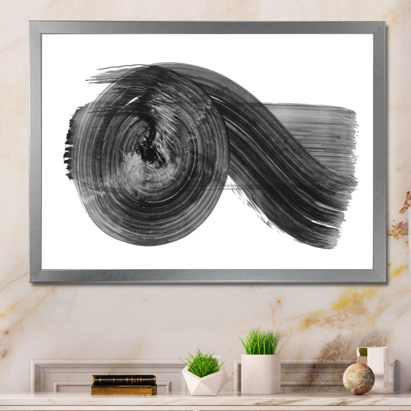 Waves IV - Print on Canvas, 24" H x 36" W x 1" D, Silver Picture Framed