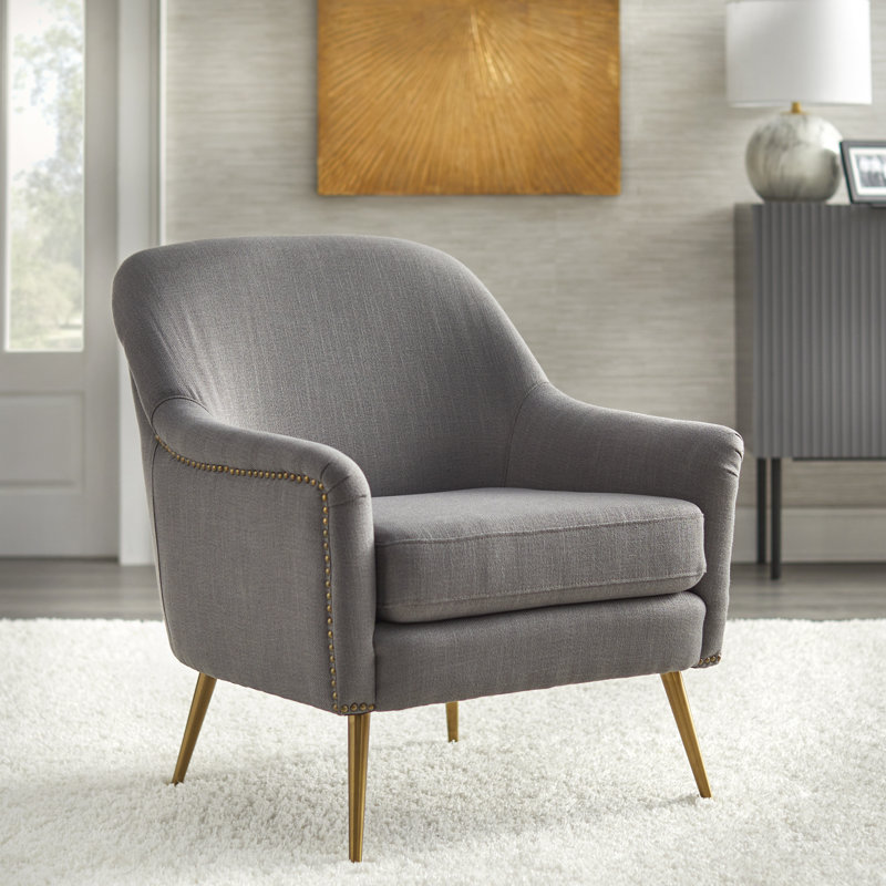 Fauteuil en polyester 29,9 po Beauford, Mélange de polyester gris