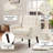 Jaqueze Upholstered White Linen Blend Tufted Wide Back Armchair with Solid Wood Leg-1410205030
