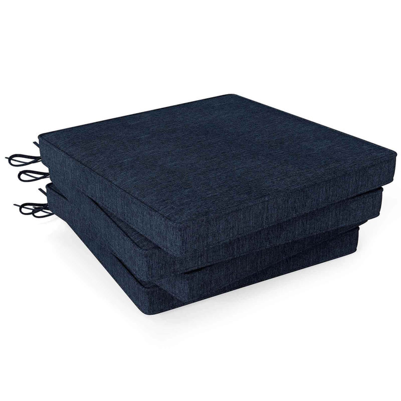 Ensemble de 4 coussins de chaise d'extérieur imperméables et résistants à la décoloration, Marine