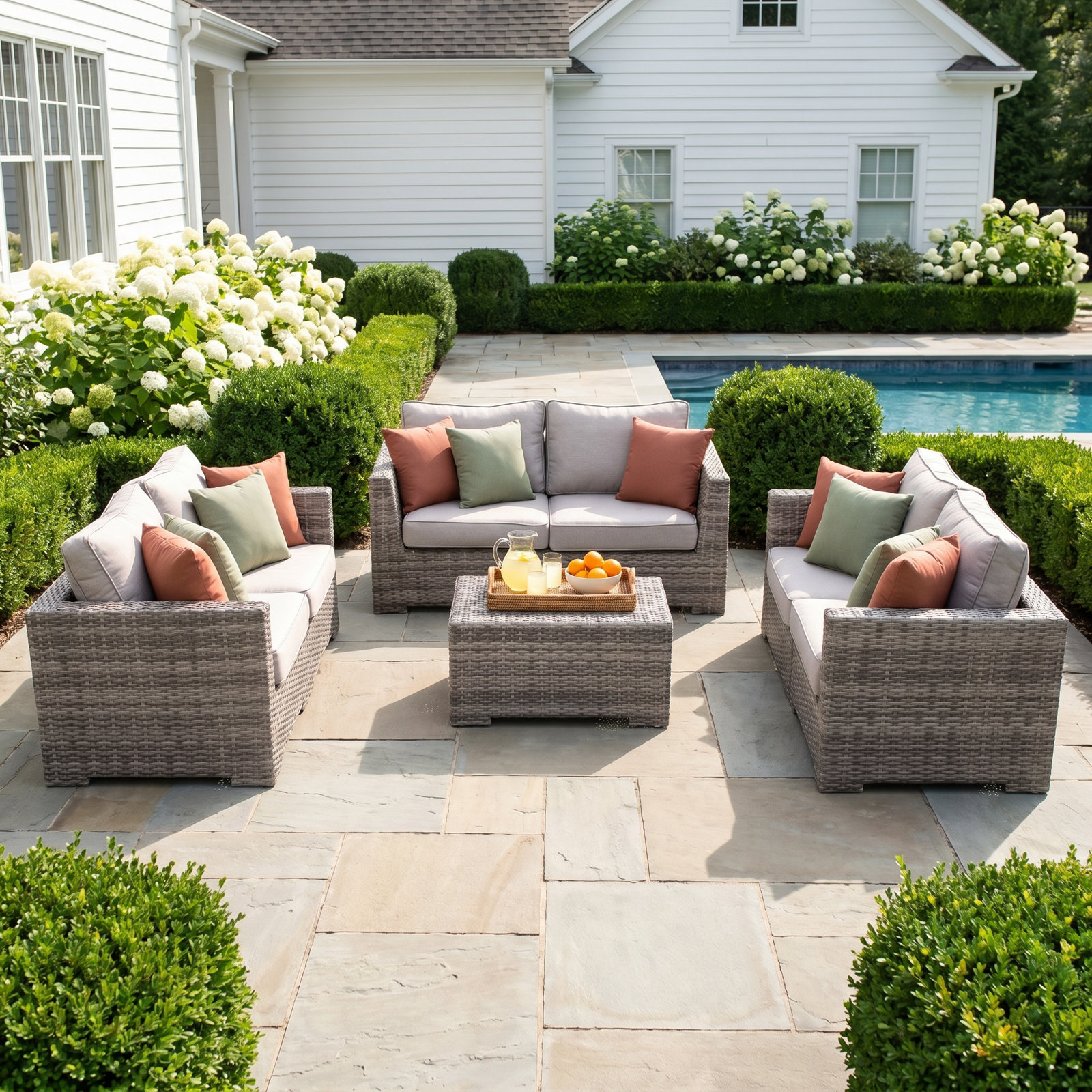 McDougal 6-Person Patio Seating Group, Mixed Gray