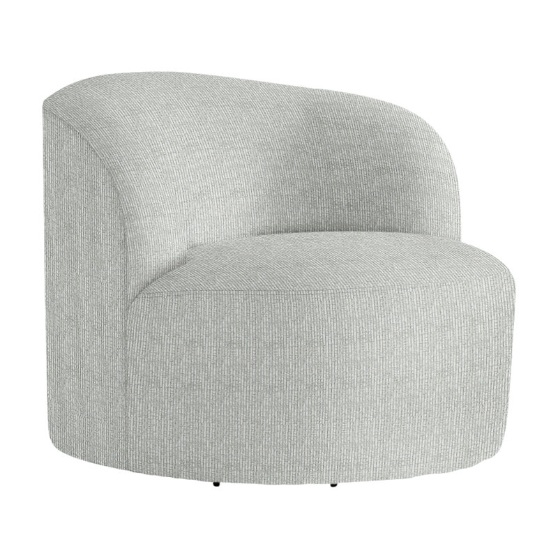 Mulia Swivel Patio Chair with Cushions, Lt Grey Chenille Woven Stripe 6023-010