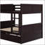 Lit superposé double au-dessus de double avec lit gigogne simple, fabrication en pin massif et conception polyvalente pour une efficacité maximale de l'espace-320310956