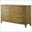 Commode à 8 tiroirs Menlo en pin naturel avec quincaillerie en nickel antique, fabrication en bois massif et tiroirs doublés de feutre pour un rangement élégant