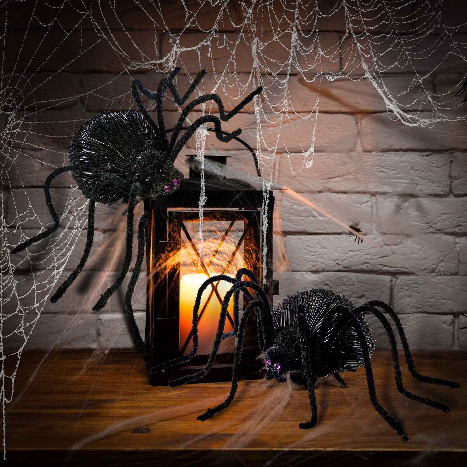 Lichter Glitter Black Spider Holiday Accent