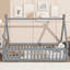 Lit de sol en forme de tente, lit plateforme avec garde-corps, lattes et porte-1282346034