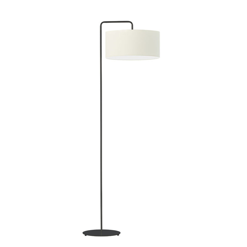 Janisse 156cm Traditional Floor Lamp, Ecru, Black