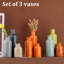Ensemble de 3 pièces Farmhouse Decor - Vase en céramique craquelé pour centre de table, salon, table, foyer et entrée-627422452