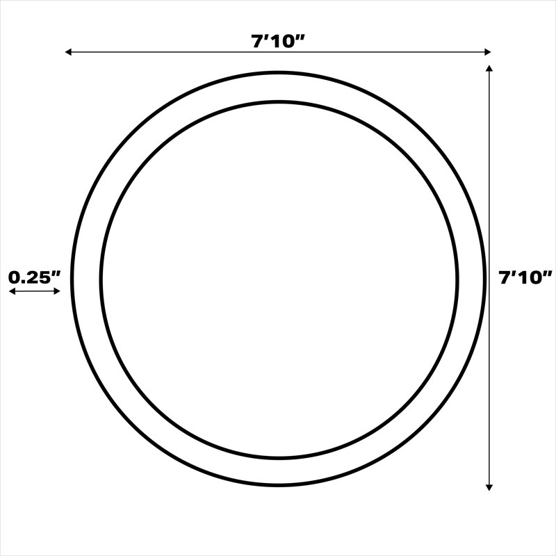 Tapis rouge / bleu marine Aailiyah Ornate, Rond 7 pi 10 po