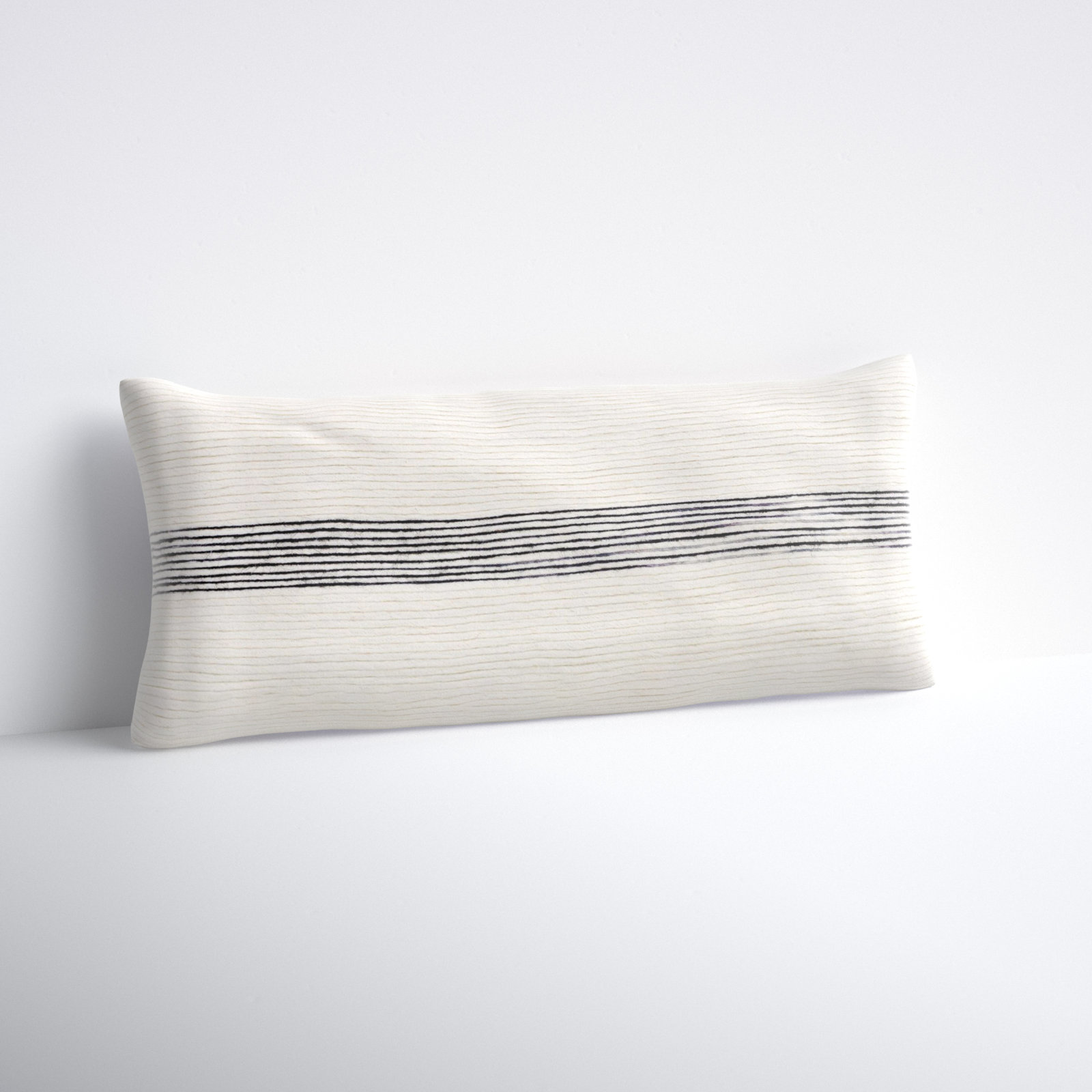 Cason Embroidered Wool Lumbar Throw Pillow, Pillow Cover Only - No Insert