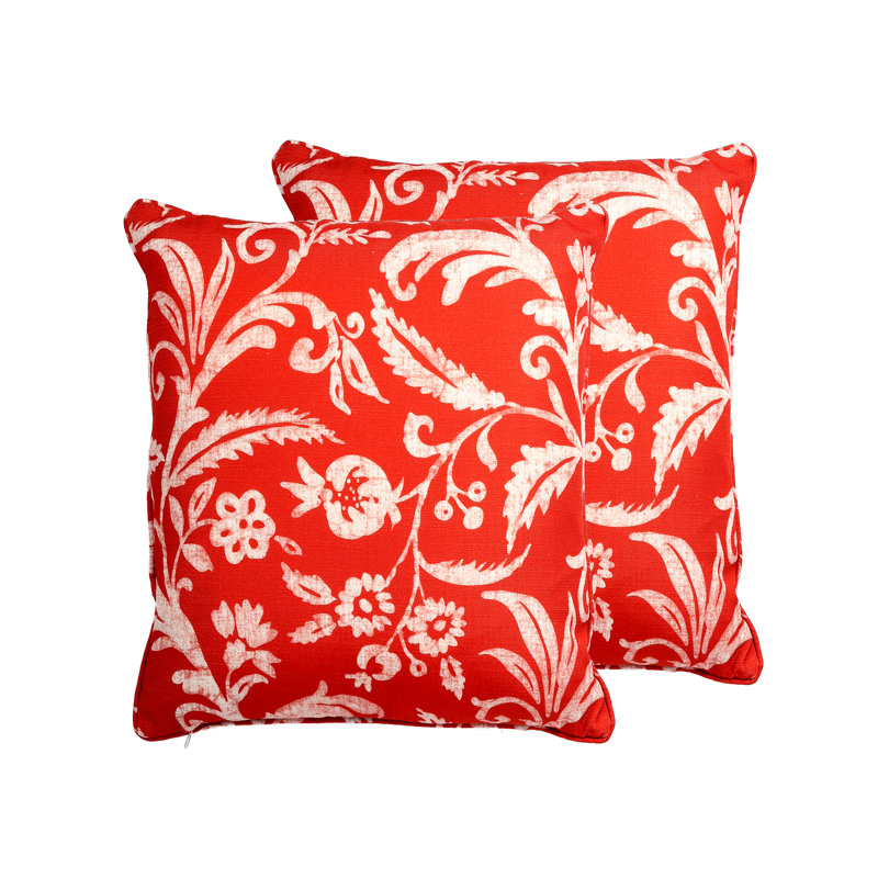 Housse de coussin et insert Dublin - ensemble de 2, Mélange de duvet, Rouge