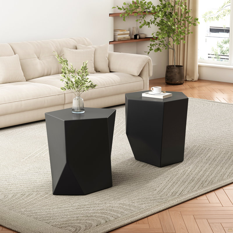 Modern Mgo Coffee Table Set, Black