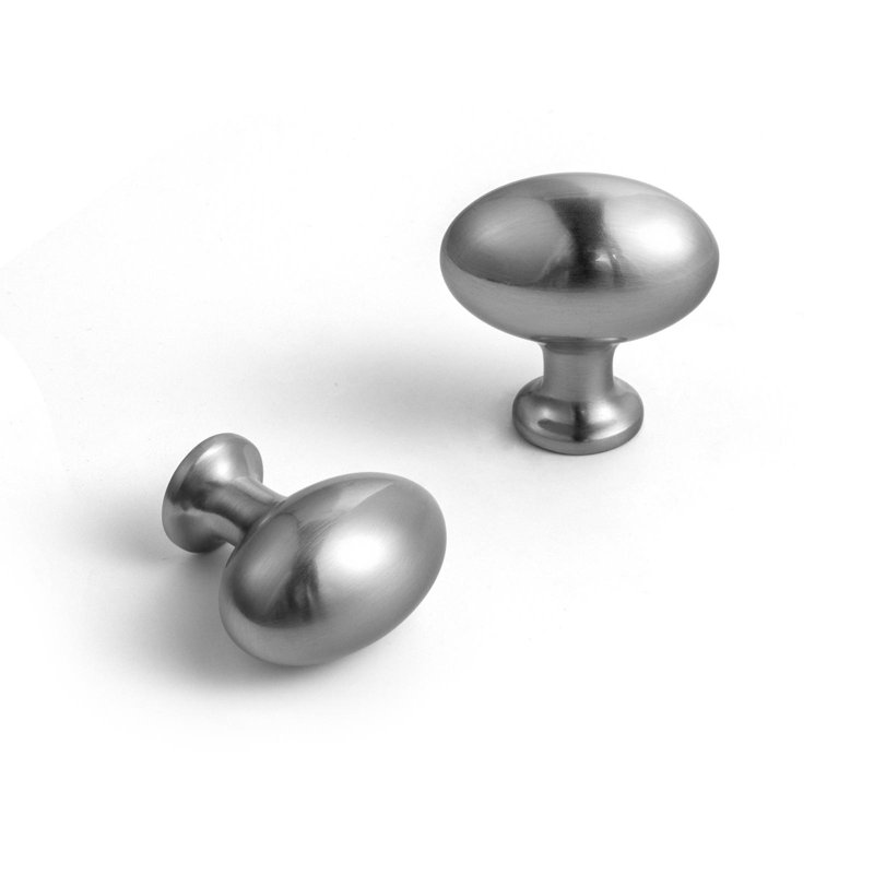 Paquet de 1,4 po de boutons ovales, Nickel satiné