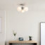 Luminaire semi-encastré Lio moderne à 3 lumières en laiton brossé / nickel brossé / globe en verre noir mat Lio pour salon, chambre à coucher-919947346
