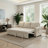 73.62" Corduroy Stripe L-Shaped Sectional Sofa For Living Rooms-762595872