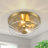 Bora Modern Flush Mount Ceiling Light With Clear And Green Textured Glass Shade-1675236105