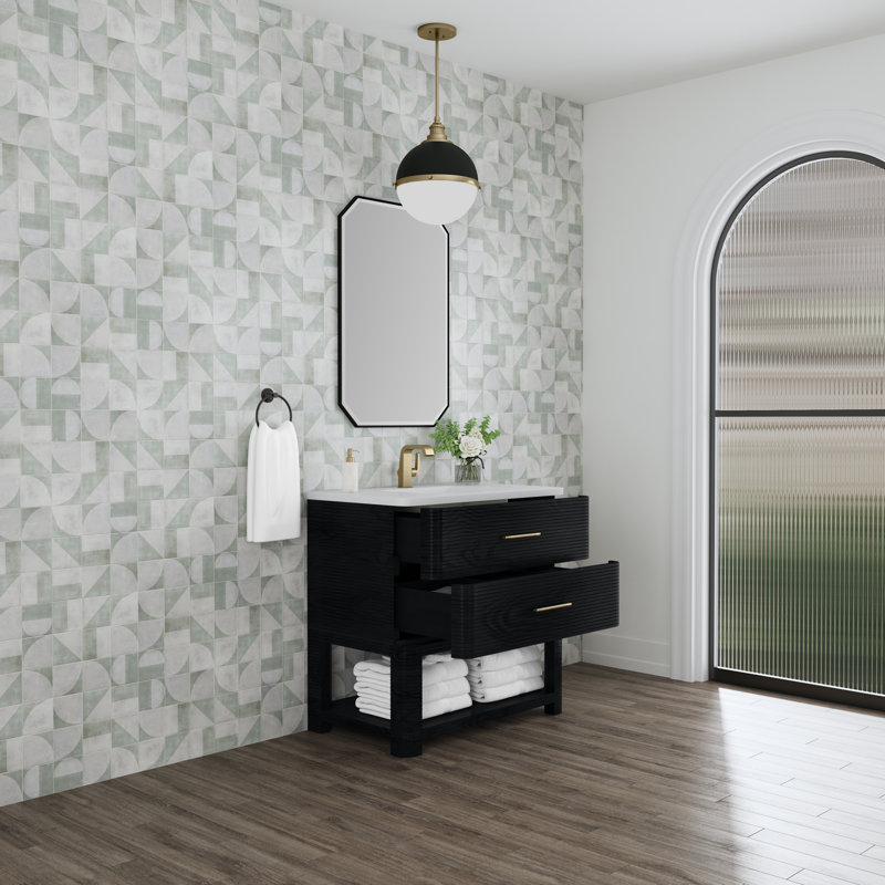 Lucian 36'' W Single Vanity, White Zeus