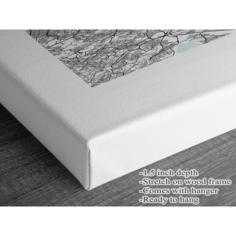 Sao Paulo Map Print Brazil Canvas Print