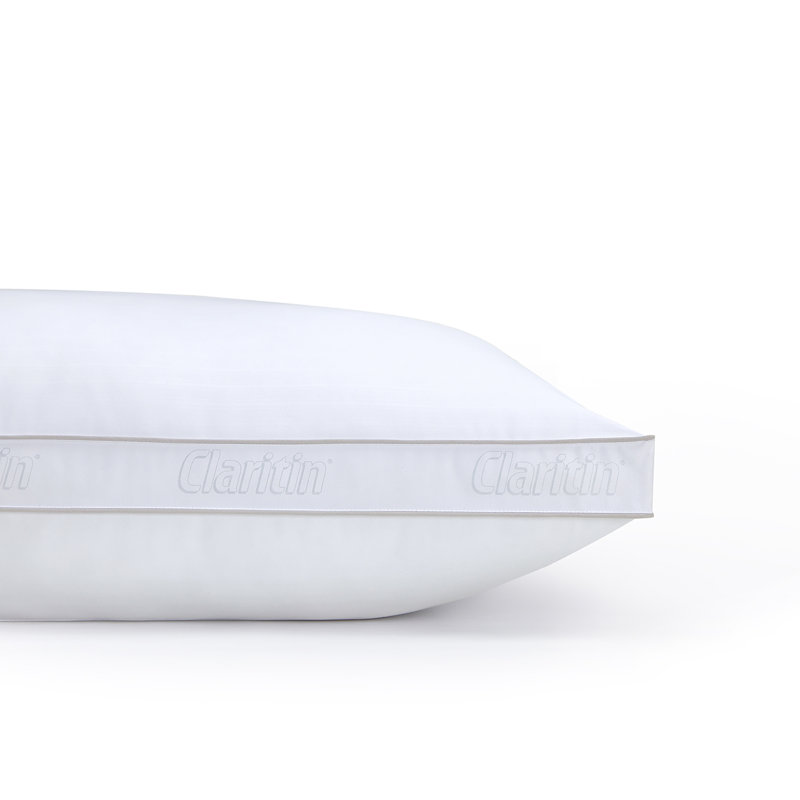 White Jumbo Hypoallergenic Polyester Firm Pillow with Gusset