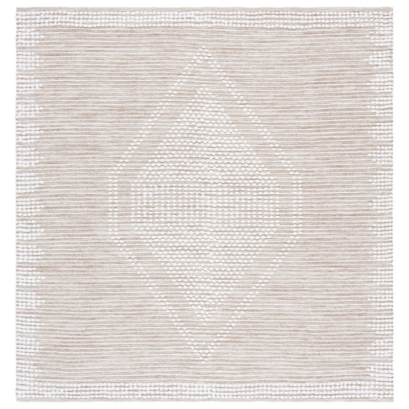 Tapis beige / ivoire Jennavie 980, Carré 6 pi