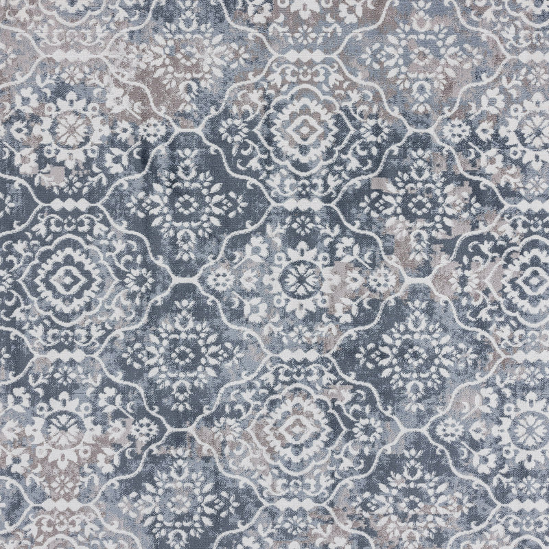 Christipher Oriental Floral Blue/Gray Indoor Area Rug for Living Room, Bedroom, Dining Room, Runner 2'3" x 7'3"