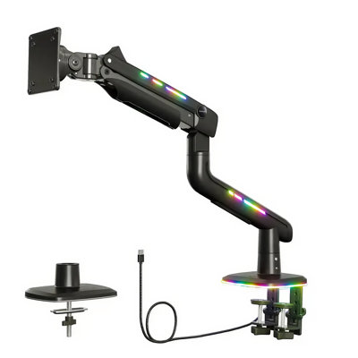 Support de bureau à hauteur réglable pour moniteur avec lumière ambiante pour écran de 27 à 49 po