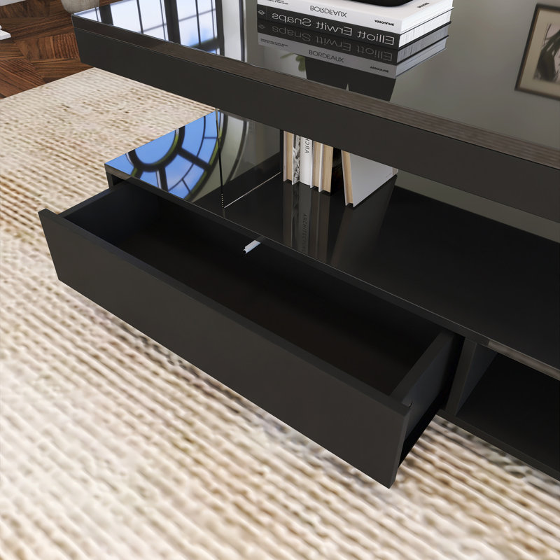 Modern LED Coffee Table, Black