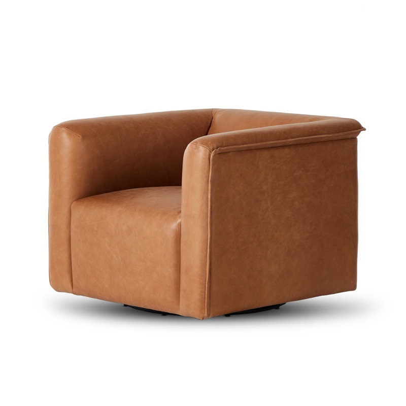 Sweeney Swivel Chair, Palermo Cognac Top Grain Leather