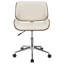 Chaise de bureau pivotante écru et noyer
