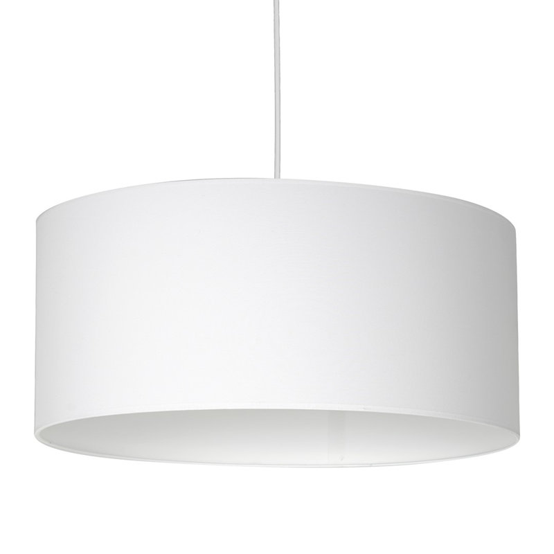 Casino 1 - Light Chrome Drum Pendant, White/Silver