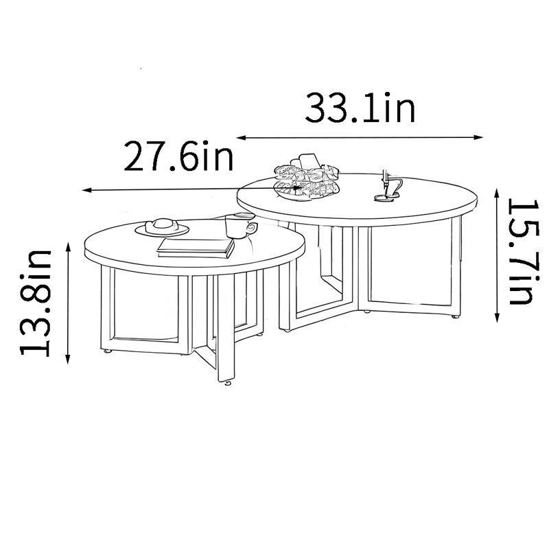 Petite combinaison de table de bout ronde, Burlywood