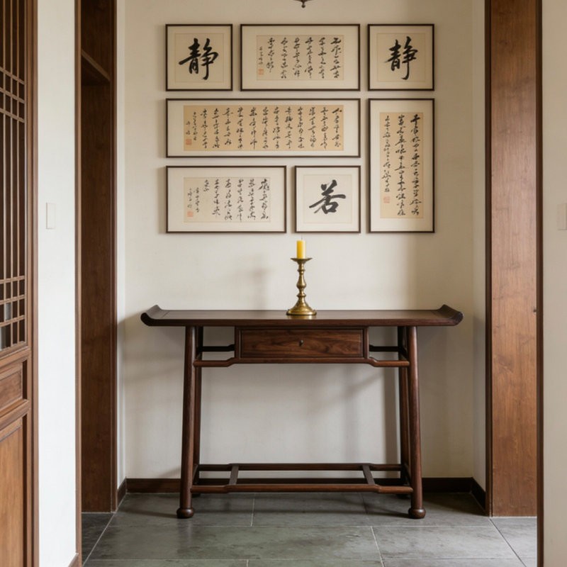 Nouvelle console en bois de style chinois, H 35,4 po x l 47,2 po x P 15,7 po