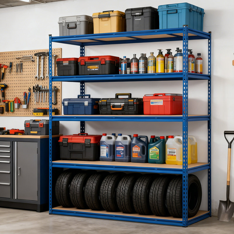 Étagères de rangement pour garage 5 niveaux, étagères de rangement robustes avec capacité de 2000 lb, étagère réglable en métal pour le garde-manger de la cuisine