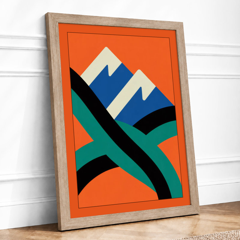 Harmony Geometric - Framed Print, A4 - 29.7 x 21.0 cm, Oak