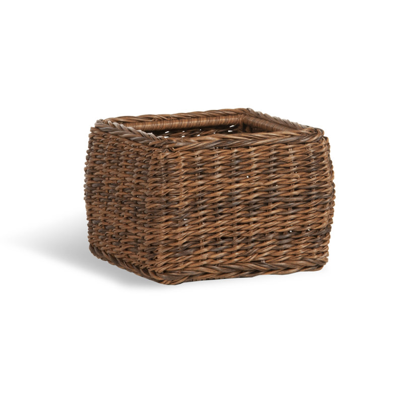Hand Woven Wicker Decorative Basket, 10.5" H x 17" W x 17" D