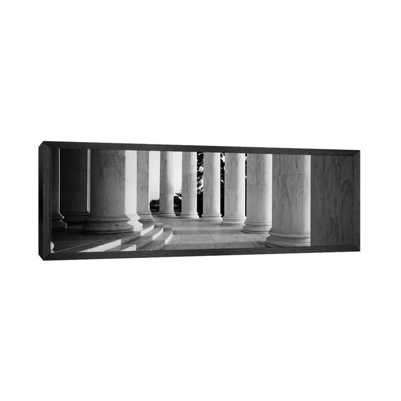 Jefferson Memorial Washington DC by Panoramic Images - Panoramic Gallery-Wrapped Canvas Giclée on Canvas, Black Floater Frame