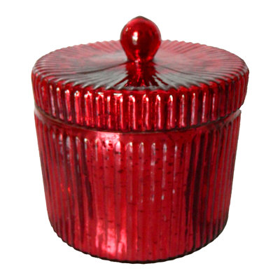 Lidded Scented Soy Wax Candle - Earl Grey Scent - 5" - Red