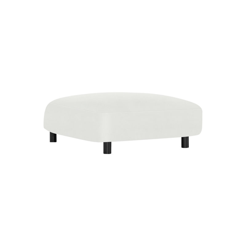 Avanni Square Outdoor Ottoman Patio Ottoman, White Vinyl 6503-000, Silver