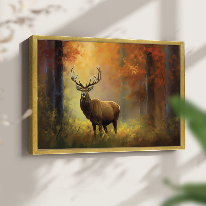 Faune - IV - Reproduction encadrée - Restickable, H 16 po x l 20 po, Or