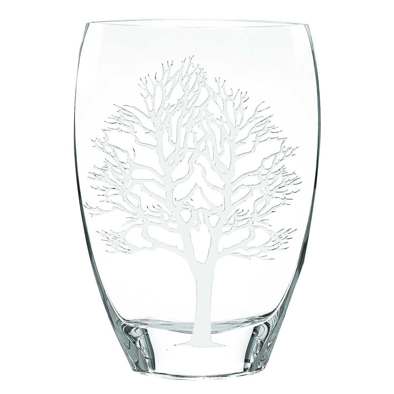 Eurydamas Handmade Lead Free Crystal Table Vase, White