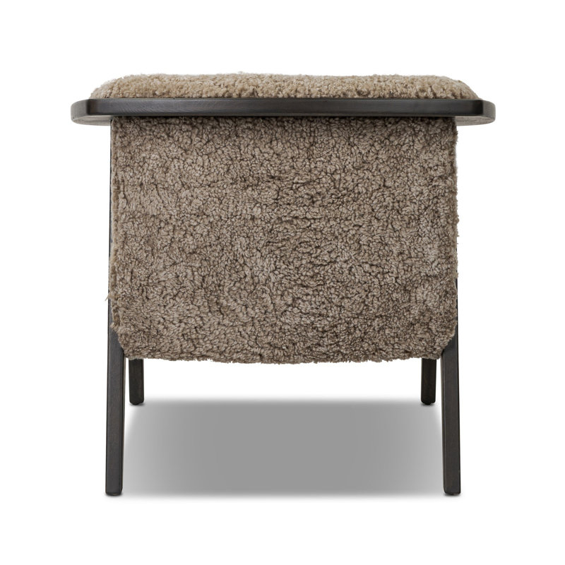 Fabian Chair-Cream Shearling, Taupe Shearling, Smoked Black Oak
