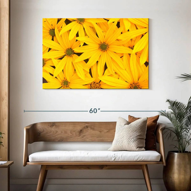 Fleurs jaune vif Harnek, H 30 po x l 45 po