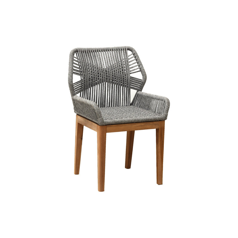 Beverly Outdoor Teak Dining Armchair, Gray