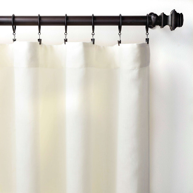 Lush Linen Curtain Panel, 115"W x 84"L, Ivory